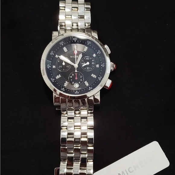Michele Sport Sail Black Diamond Dial Michele Sport Sail Diamond Watch Black | eBay main image 3